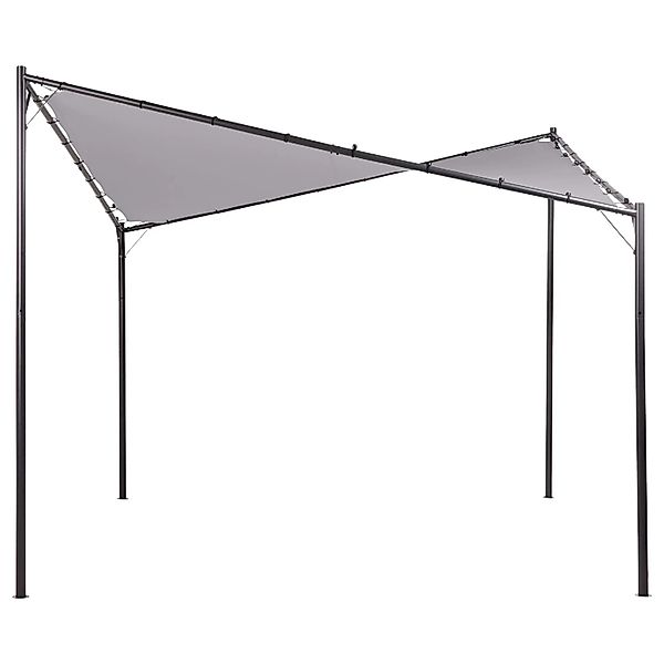 Beliani Garten-Pergola AVENTINE Grau Schwarz 300x300x260 günstig online kaufen