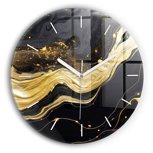 Tulup Wanduhr Moderne Glasuhr Goldene Marmor-Uhr günstig online kaufen