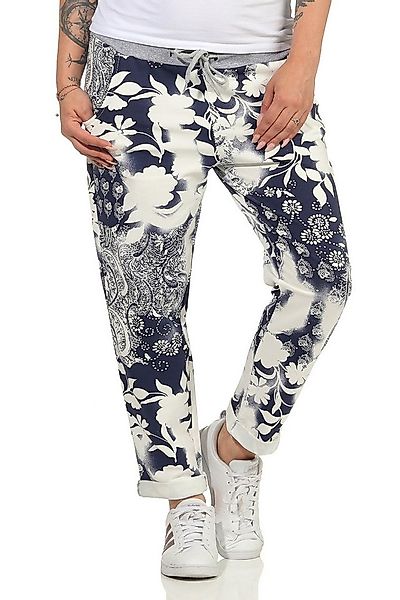 CLEO STYLE Jogginghose Damen Jogginghose 2581 36-40 Beige Blume günstig online kaufen