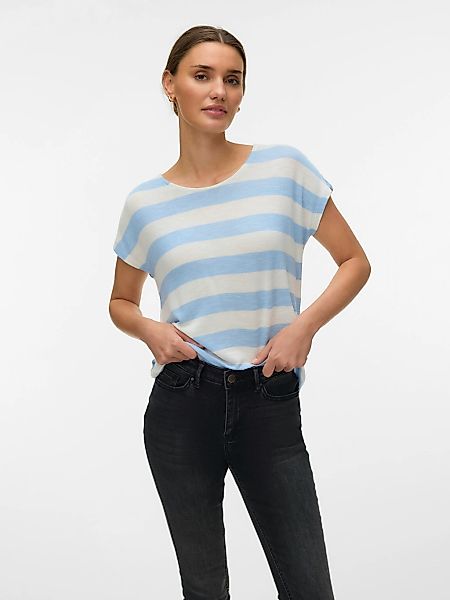 Vero Moda Kurzarmshirt "VMWIDE STRIPE SL TOP GA JRS NOOS" Viskosemischung günstig online kaufen