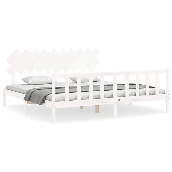 vidaXL Massivholzbett ohne Matratze Weiß 200x200 cm Kiefernholz 3193487 günstig online kaufen