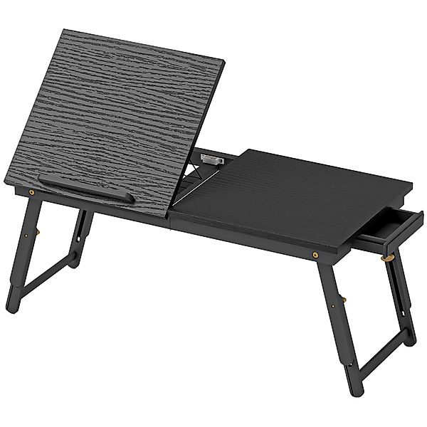 HOMCOM Klappbarer, höhenverstellbarer Betttisch mit neigbarer Platte, Schub günstig online kaufen