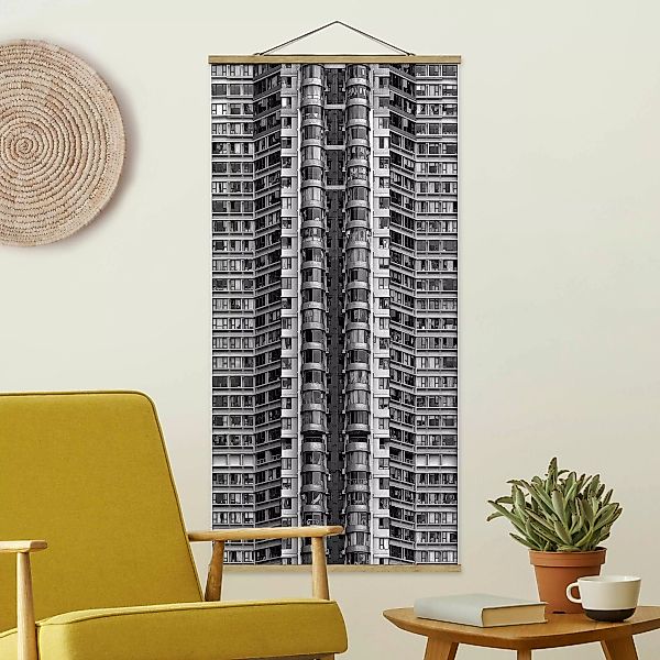 Stoffbild Architektur mit Posterleisten - Hochformat Skyscraper günstig online kaufen