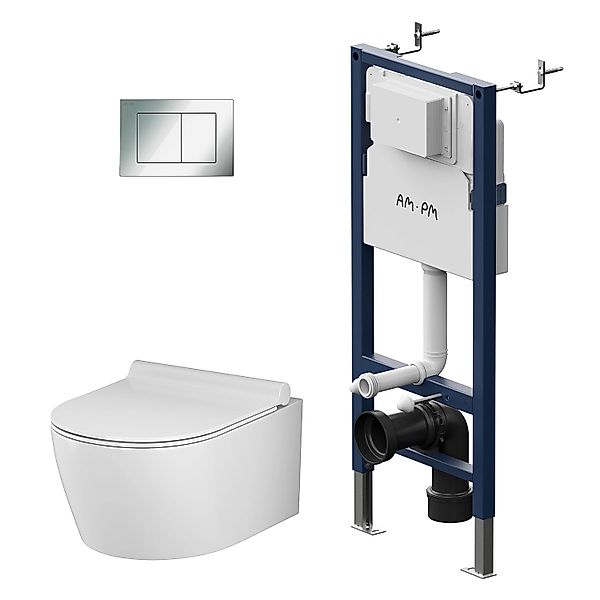 AM.PM WC Set: Wand-WC+Vorwandelement+Drückerplatte Toilette mit Spülkasten günstig online kaufen