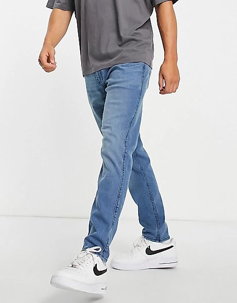 Hollister – Schmal zulaufende Jeans mit schmalem Schnitt in heller, klarer, günstig online kaufen