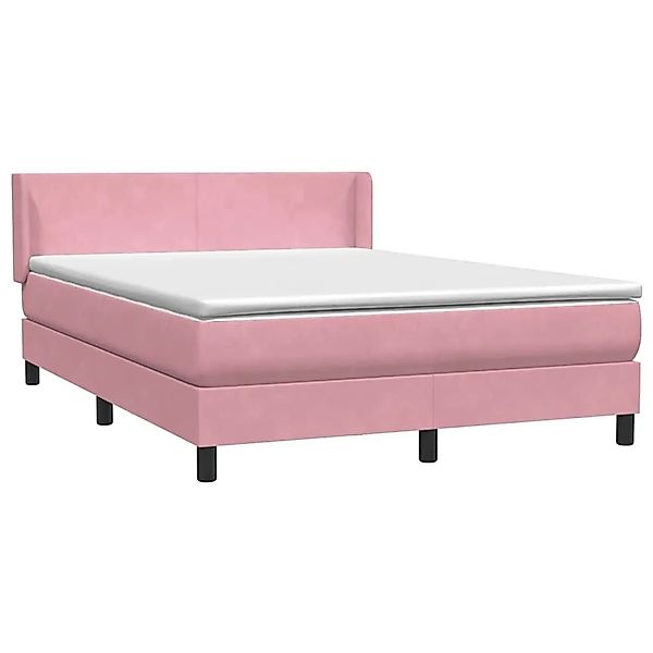 vidaXL Boxspringbett mit Matratze Rosa 140x220 cm Samt 3317990 günstig online kaufen