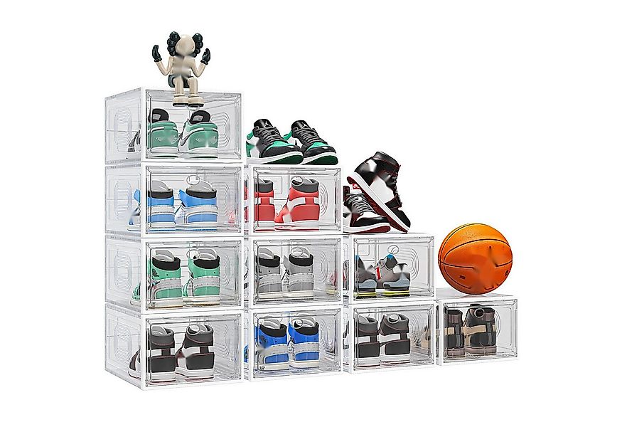 POPOLIC Schuhkiste Schuhbox Schuh-Organizer, Stapelbare Schuhaufbewahrungsb günstig online kaufen