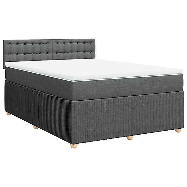 vidaXL Boxspringbett mit Matratze Dunkelgrau 160x200 cm Stoff 3287522 günstig online kaufen