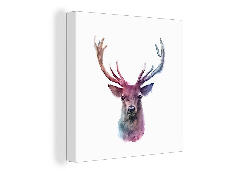 OneMillionCanvasses® Leinwandbild Hirsche - Weiß - Farbe, Fotodruck (1 St), günstig online kaufen