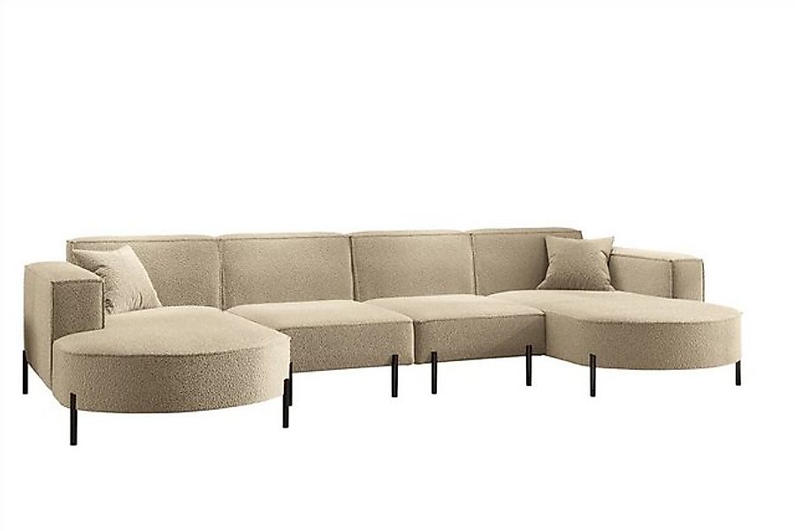 Fun Möbel Wohnlandschaft Sofa U-Form VALENCIA XL in Stoff, Für Saugroboter günstig online kaufen