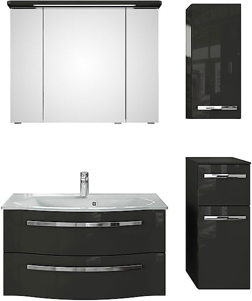 Saphir Badmöbel-Set »Serie 4005, vormontiert, Glaswaschbecken, Spiegelschra günstig online kaufen