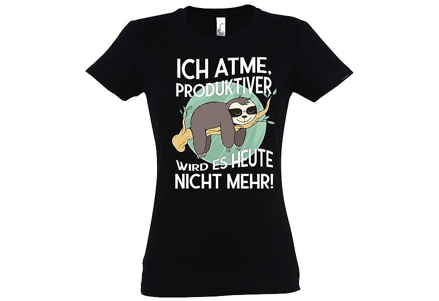 Youth Designz T-Shirt Ich atme, produktiver wird es heute nicht mehr Damen günstig online kaufen