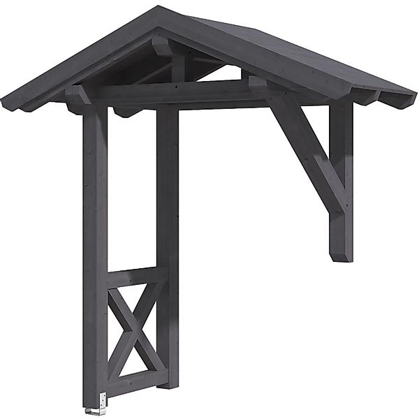 Skan Holz Haustür-Vordach Siegen 3 Schiefergrau,asiert 247 cm x 116 cm günstig online kaufen