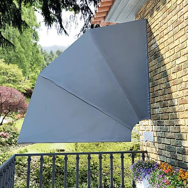 furnicato Faltbarer Balkonfächer Grau 210×210 cm günstig online kaufen