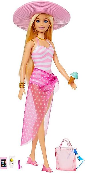 Barbie Anziehpuppe Blonde mit Badeanzug und Strand-Accessoires günstig online kaufen