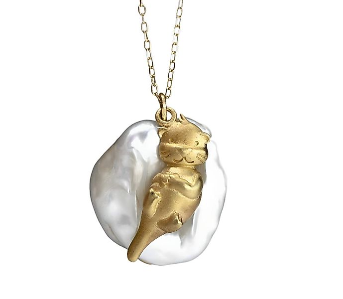 Villa Sorgenfrei Schmuckmanufaktur Silberkette Otter Keshi Perlenkette gold günstig online kaufen