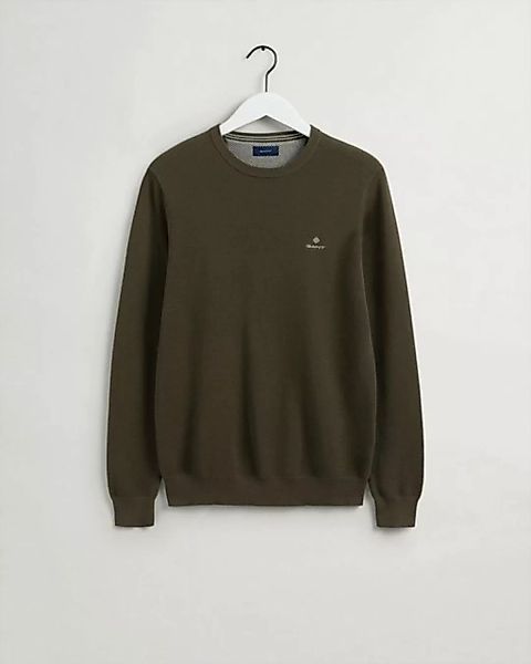 Gant Sweatshirt COTTON PIQUE C-NECK, JUNIPER GREEN günstig online kaufen