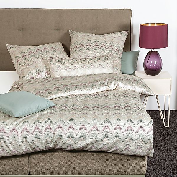 Janine Interlock Jersey Bettwäsche Carmen 55092-06 Zick Zack 135x200 günstig online kaufen