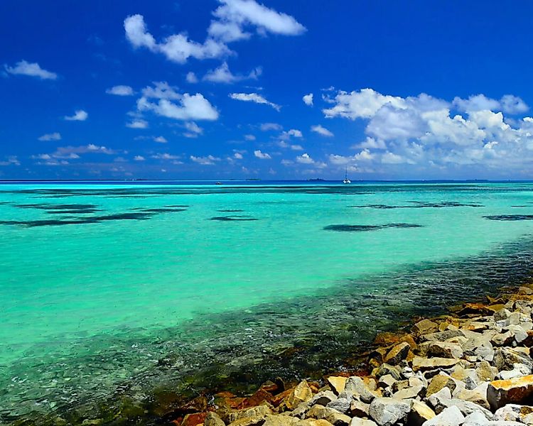Fototapete "Tropical Beach" 4,00x2,50 m / Glattvlies Perlmutt günstig online kaufen