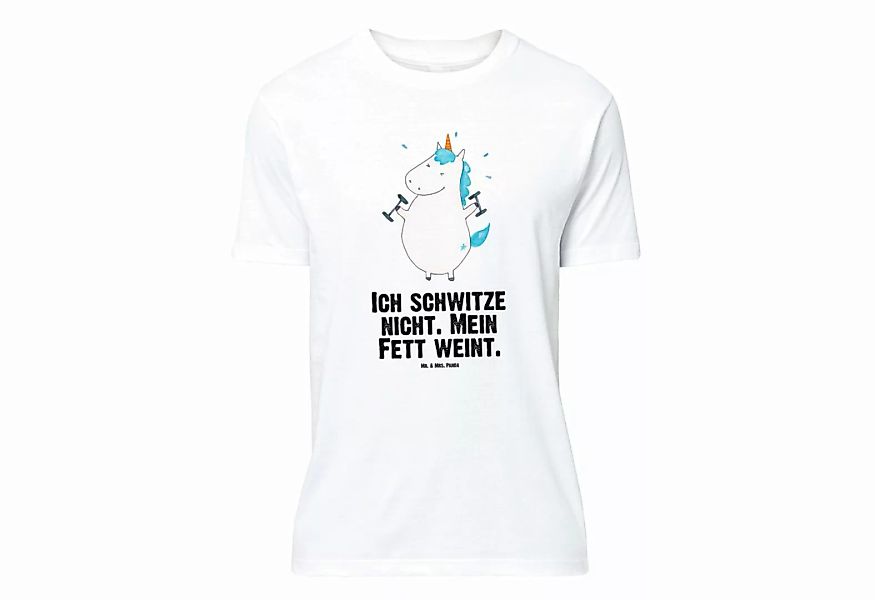 Mr. & Mrs. Panda T-Shirt Einhorn Fitness - Weiß - Geschenk, Einhörner, Männ günstig online kaufen
