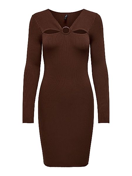ONLY V-neck Knitted Dress Damen Braun günstig online kaufen