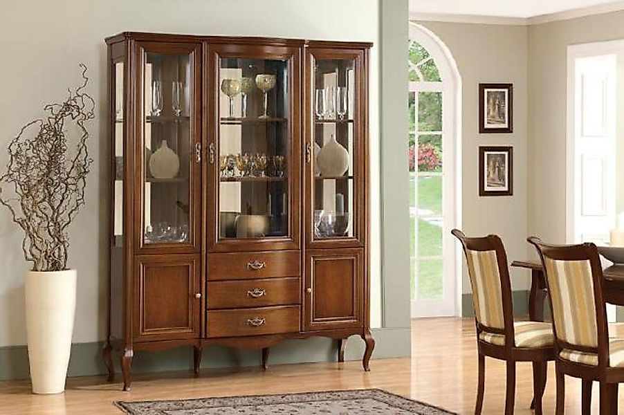 JVmoebel Vitrine Hochwertige Schrank Holz Glas Vitrinen Klassische Italieni günstig online kaufen