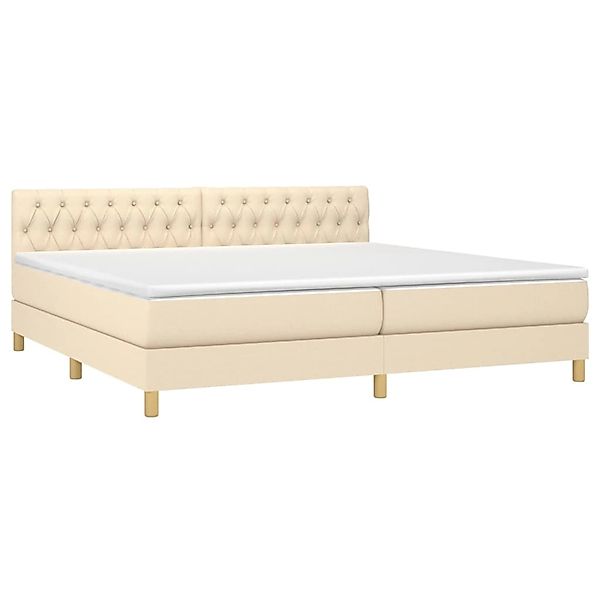 vidaXL Boxspringbett mit Matratze & LED Creme 200x200 cm Stoff 3133986 günstig online kaufen