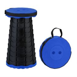 relaxdays Campinghocker Teleskophocker Camping, Schwarz-Blau günstig online kaufen