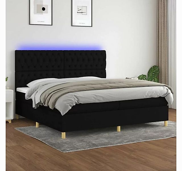 vidaXL Boxspringbett Bett Boxspringbett mit Matratze & Topper & LED (200 x günstig online kaufen