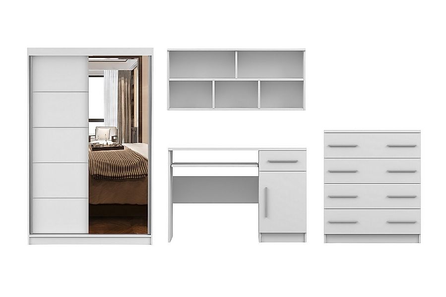 Deine Möbel 24 Jugendzimmer-Set TILL PLUS 05 Möbel Set in Weiß Matt oder Ei günstig online kaufen