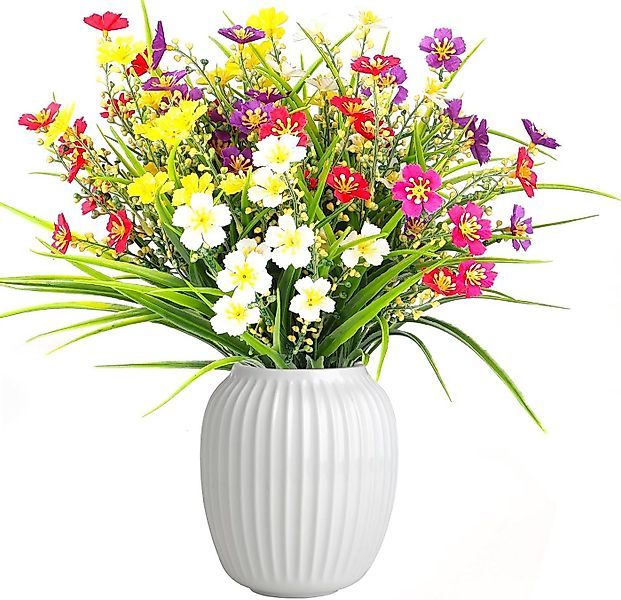 Kunstblumenstrauß 3 Bündel Blumen Geranie Blumen, Dekoration künstliche Fau günstig online kaufen