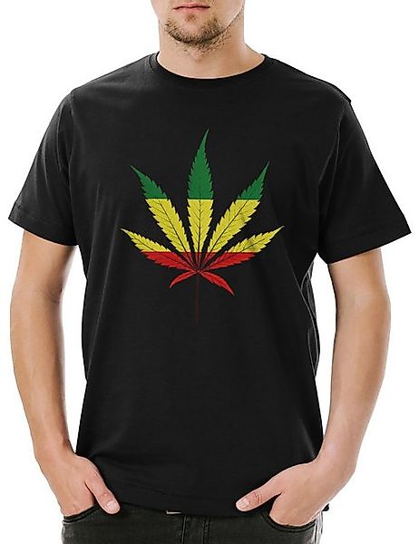 Urban Backwoods Print-Shirt Leaf Panafrica Herren T-Shirt Blatt Ganja Regga günstig online kaufen