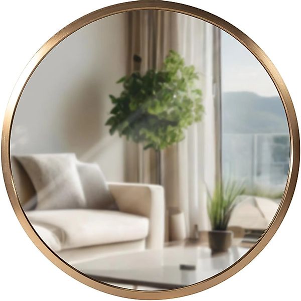 DELUKE Wandspiegel GDANSK Metall Gold Matt 30x3x30cm Runder Spiegel Wand Hä günstig online kaufen