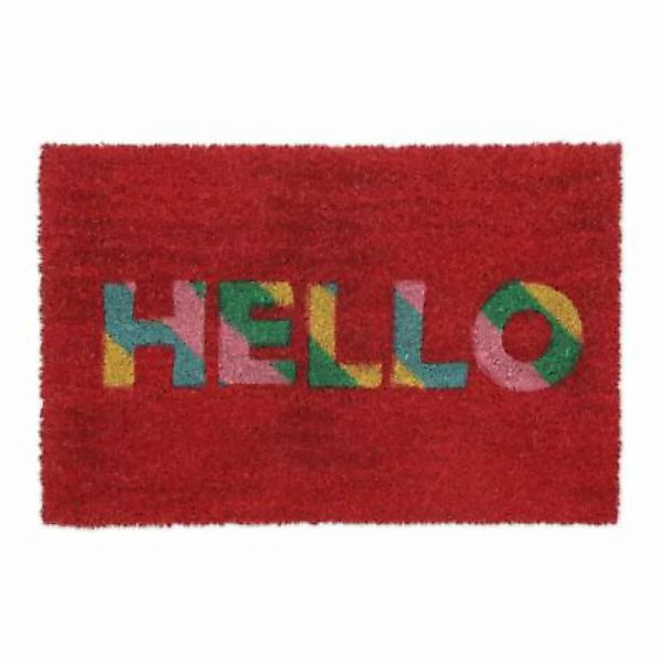 relaxdays "Kokos Fußmatte ""Hello""" rot günstig online kaufen