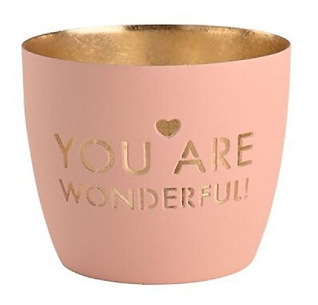 Giftcompany Kerzenhalter Windlicht Madras You are Wonderful Pastellrosa Gol günstig online kaufen