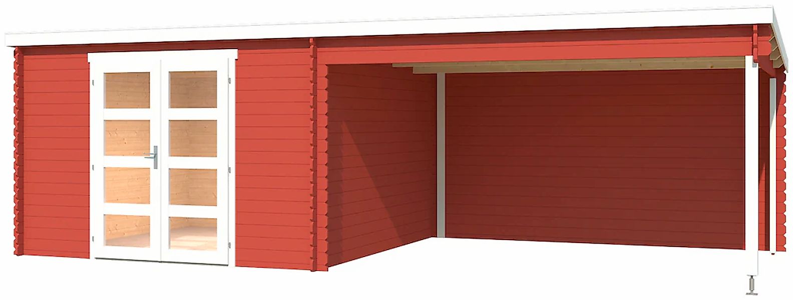 LASITA MAJA Gartenhaus "New Orleans, Schwedenrot" mit Anbau günstig online kaufen
