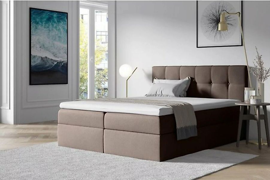 JVmoebel Bett, Stoff Boxspringbett Textil Design Doppel Hotel Modern Bett günstig online kaufen