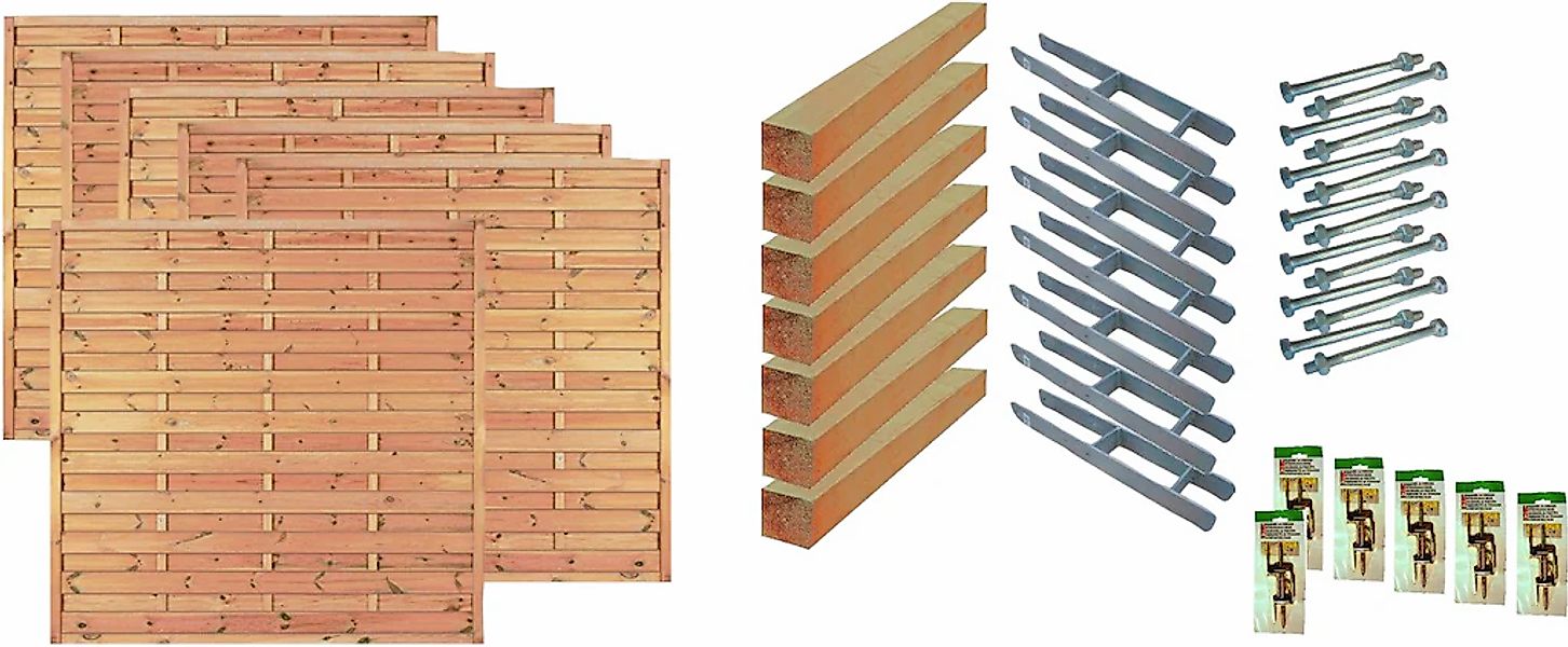 Tetzner & Jentzsch Dichtzaun "Manhattan 4" 6 Elemente, LxH: 1143x180 cm günstig online kaufen