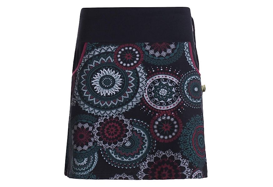 Vishes Minirock Kurzer Damen Baumwoll-Rock Taschen-Rock Mini-Röcke Mandala günstig online kaufen