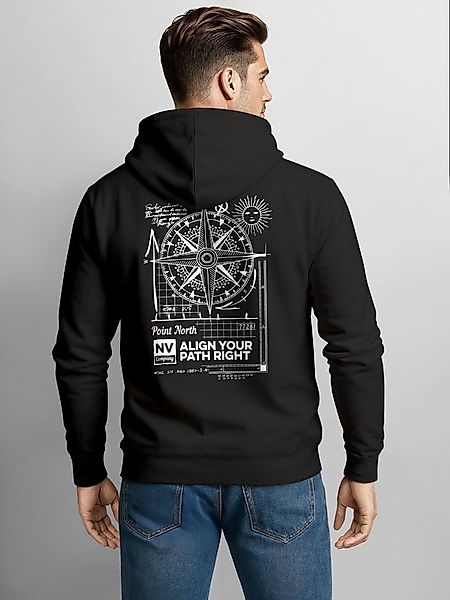 Neverless Sweatjacke Herren Sweatjacke Backprint Kompass Zipjacke Zip-Hoodi günstig online kaufen