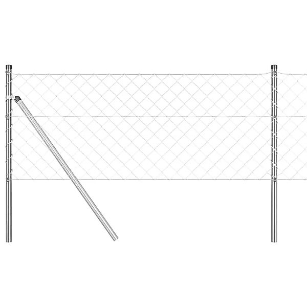 vidaXL Zaunpfosten Silber 25 x 0,8 m 60 x 60 mm Netz Stahl 3351143 günstig online kaufen