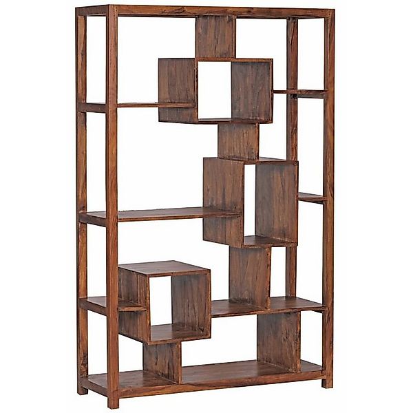 Wohnling Bücherregal Bücherregal Massiv-Holz Sheesham 115 x 180 cm Wohnzimm günstig online kaufen