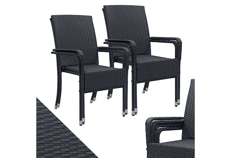 Juskys Gartenstuhl Yoro (4 St), stapelbar, modern, leicht und stabil günstig online kaufen