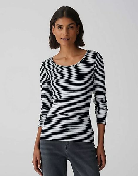 OPUS Langarmshirt Somira stripe gerader Schnitt normale Länge Jersey günstig online kaufen