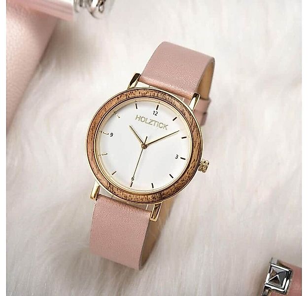Holztick Bavaria Quarzuhr Erika rosé ERIKA ROSÉ, Damenuhr mit Walnussholz u günstig online kaufen