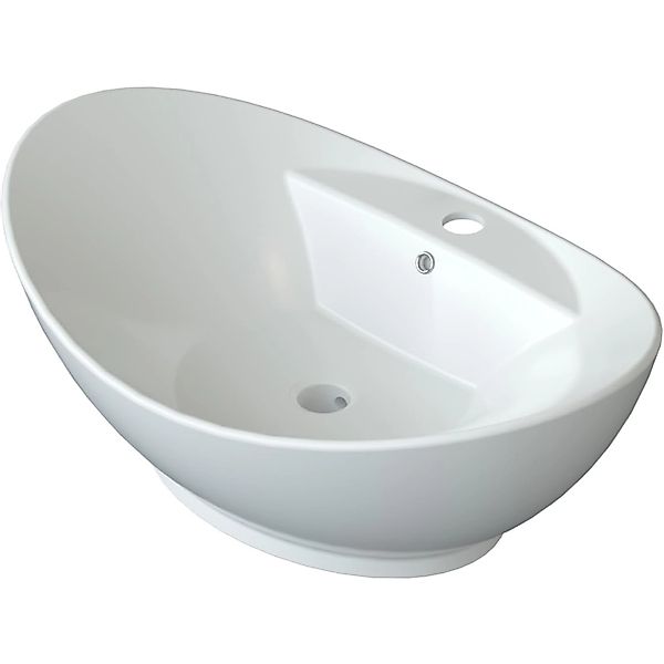 Aquabatos Waschbecken Oval Aufsatzwaschbecken Keramik Aufsatzbecken Handwas günstig online kaufen