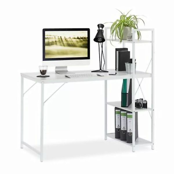 relaxdays Schreibtisch mit Regal weiß günstig online kaufen