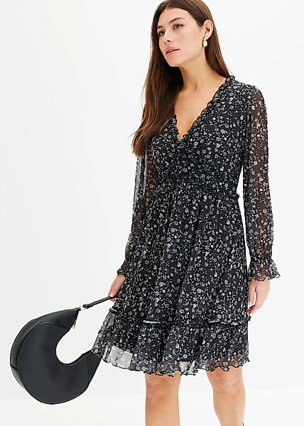 bonprix Minikleid 1 tlg. eleganter Stil, aus Mesh-Material mit floralem Dru günstig online kaufen