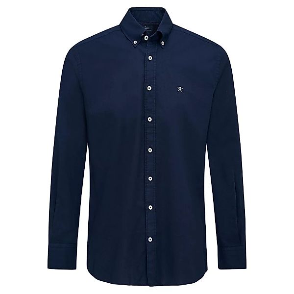 Hackett Garment Dyed Oxford Langarm Hemd M Navy günstig online kaufen