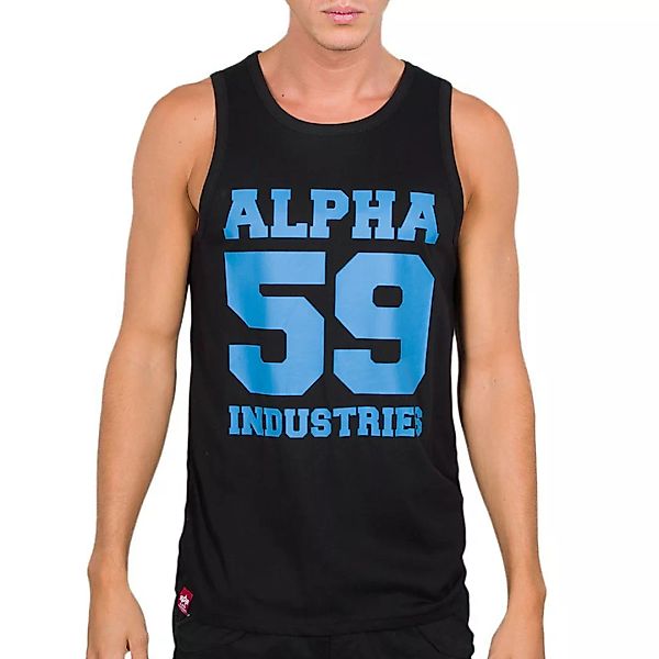 Alpha Industries 59 Neon Print Ärmelloses T-shirt 2XL Black / Neon Blue günstig online kaufen
